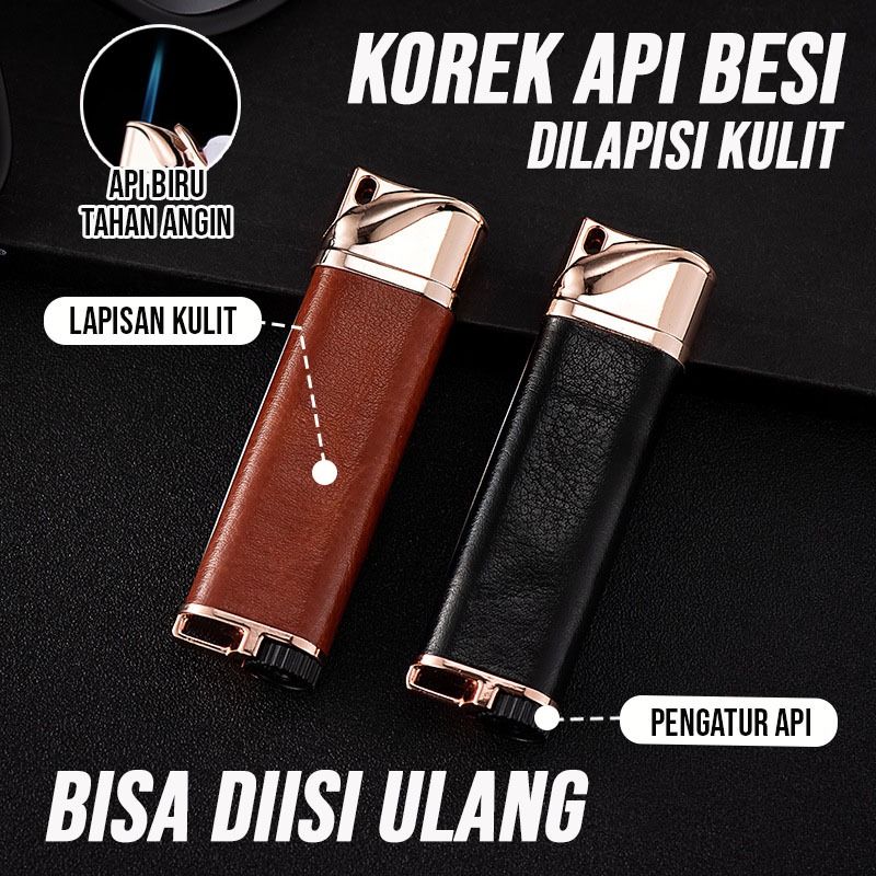 Bbak Korek Api Bara Besi Dilapisi Kulit Korek Bara Diisi Ulang