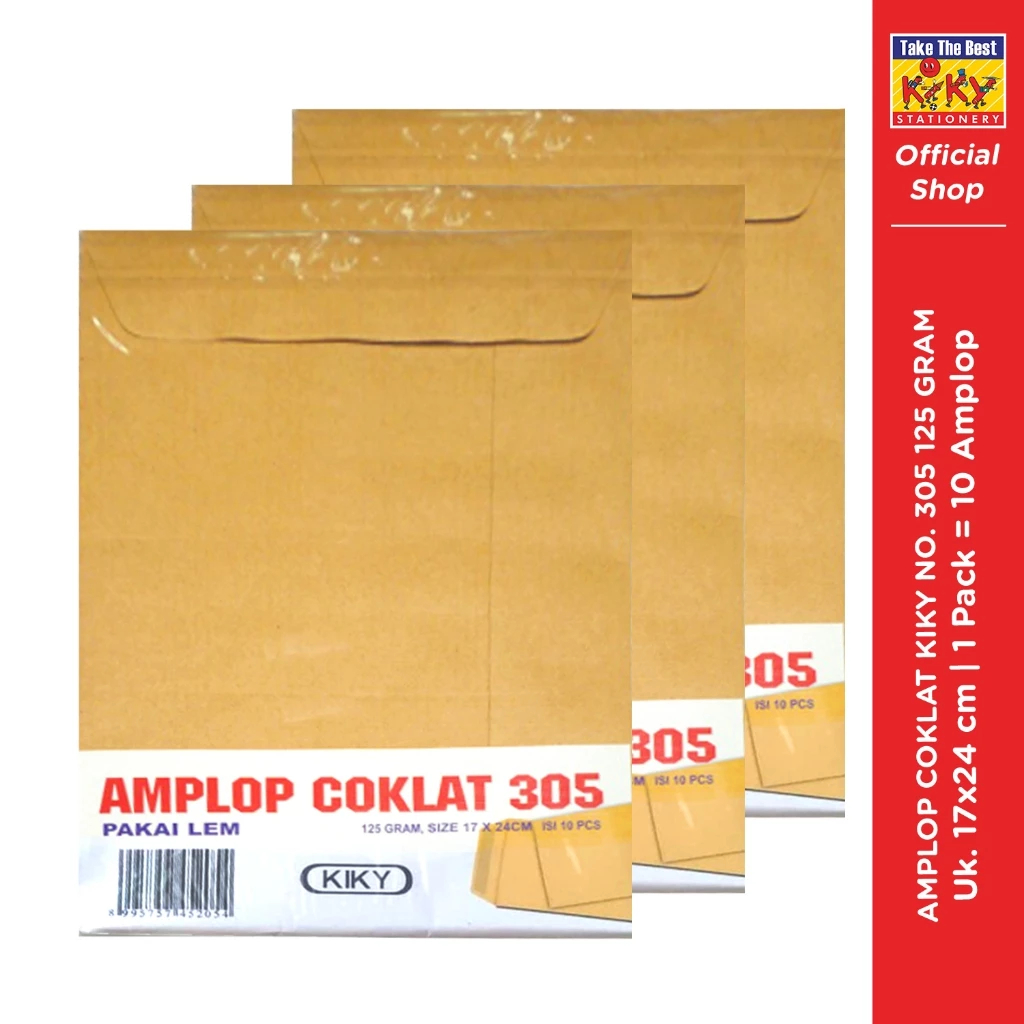 

TBMO AMPLOP COKLAT LEM 305 @10 LBR KIKY 624621305
