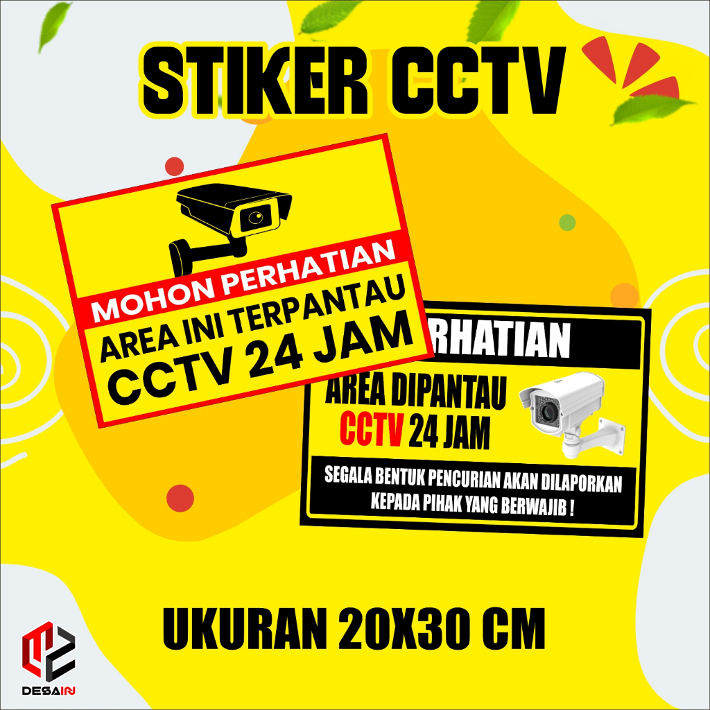 

Stiker CCTV bahan vynil dan cromo