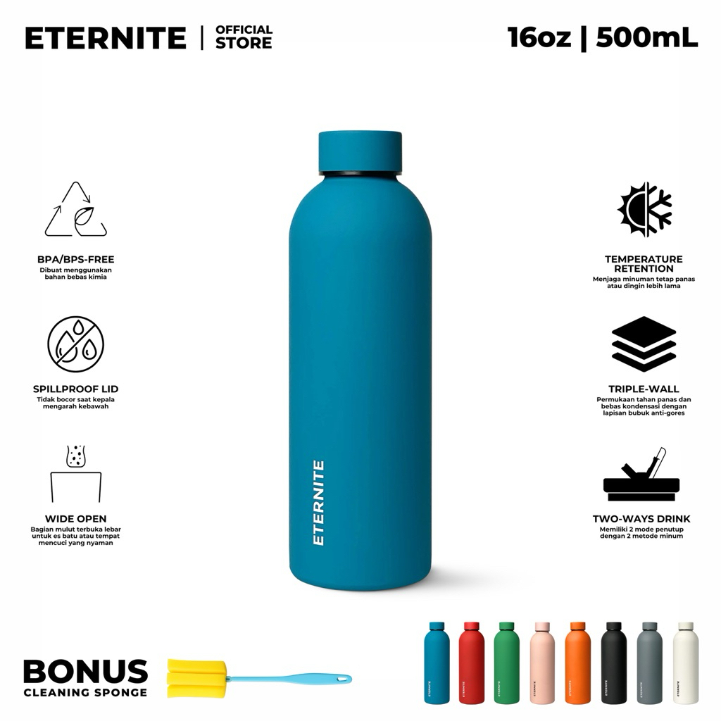 ETERNITE Botella 16oz [24hours Cold | 24hours Hot] Insulated Water Bottle with Stainless Steel 304 -
