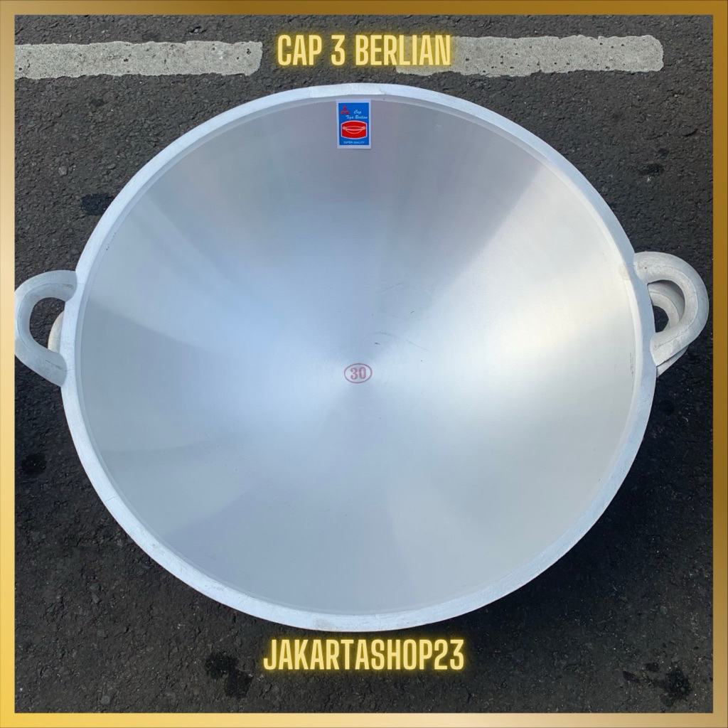 CAP TIGA BERLIAN Wajan Kuali Penggorengan Besar Jumbo No 30 Wajan Cor Aluminium Anti Lengket Wajan M