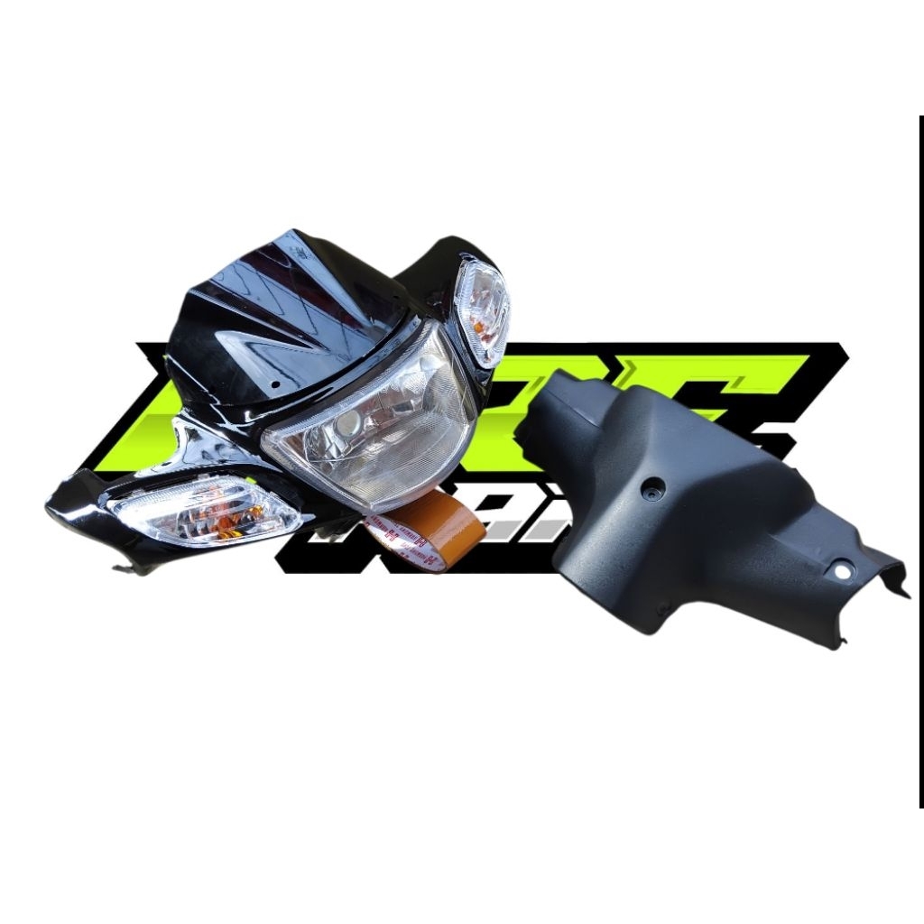Batok depan fiz r  + visor model 125z set lampu + batok belakang 125z hitam glossy