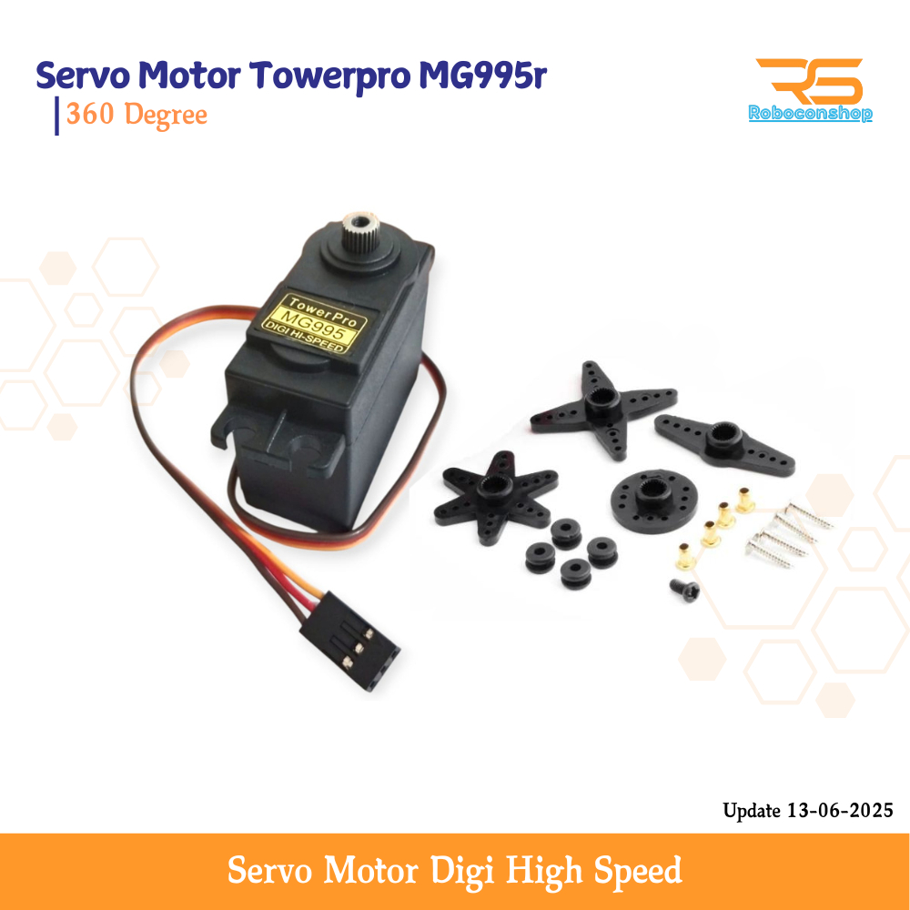 TowerPro MG995 MetalGear Servo Motor (360° Continuous Rotation)- Digi High Speed