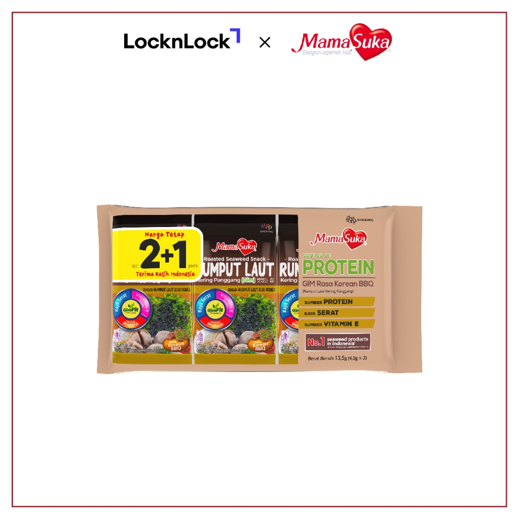 

LocknLock x MamaSuka - Rumput Laut Panggang Beli 2 Isi 3 4,5 Gr