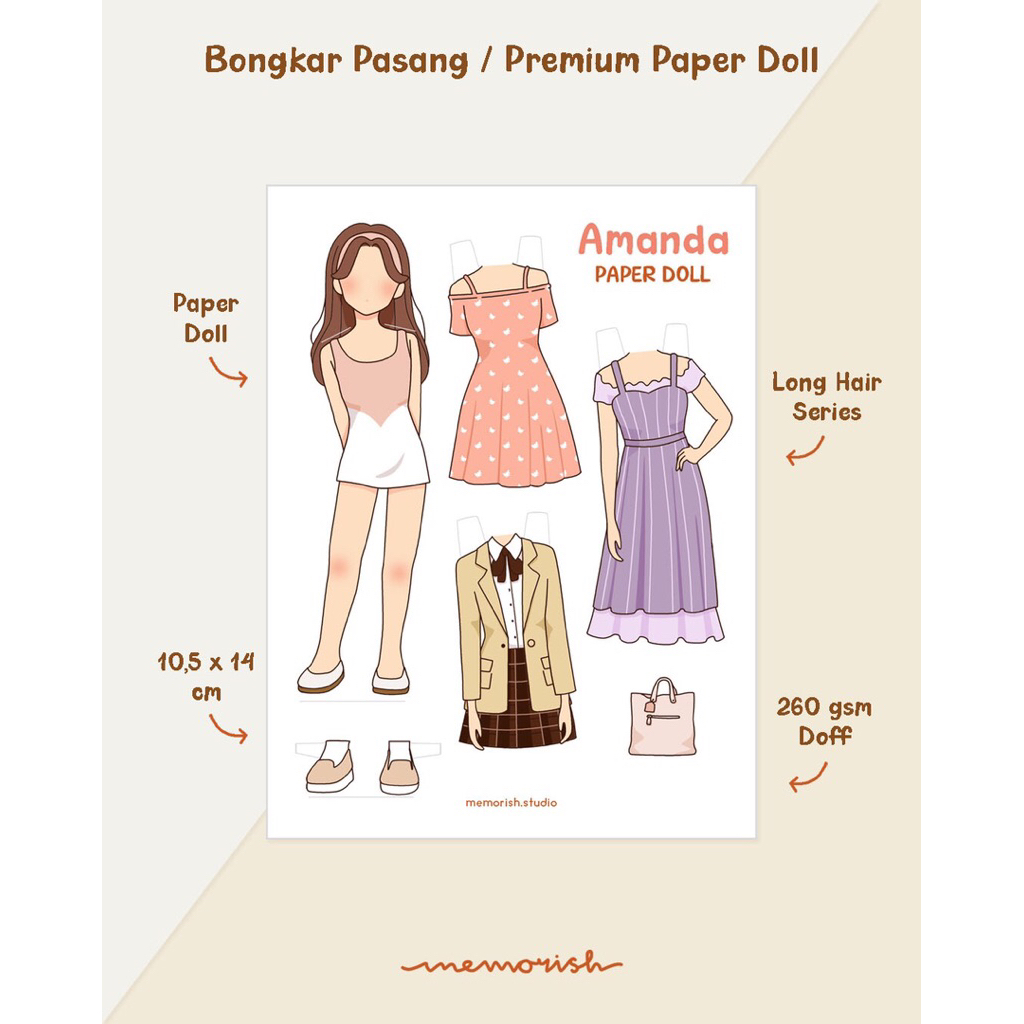 Paper Doll / Boneka Bongkar Pasang Baju Kertas Mainan BP