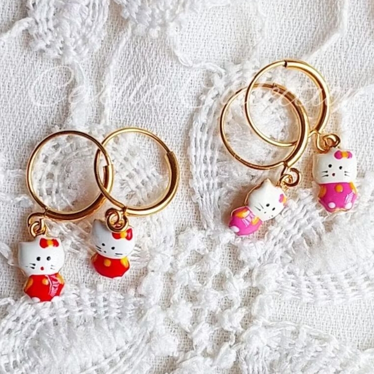 Anting Ring Anak Hello Kitty Emas Muda 1/2 gr