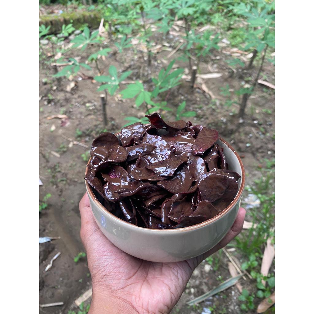 

TERMURAH KERIPIK UBI UNGU RASA COKLAT LUMER RENYAH KEMASAN BOX 500 ML