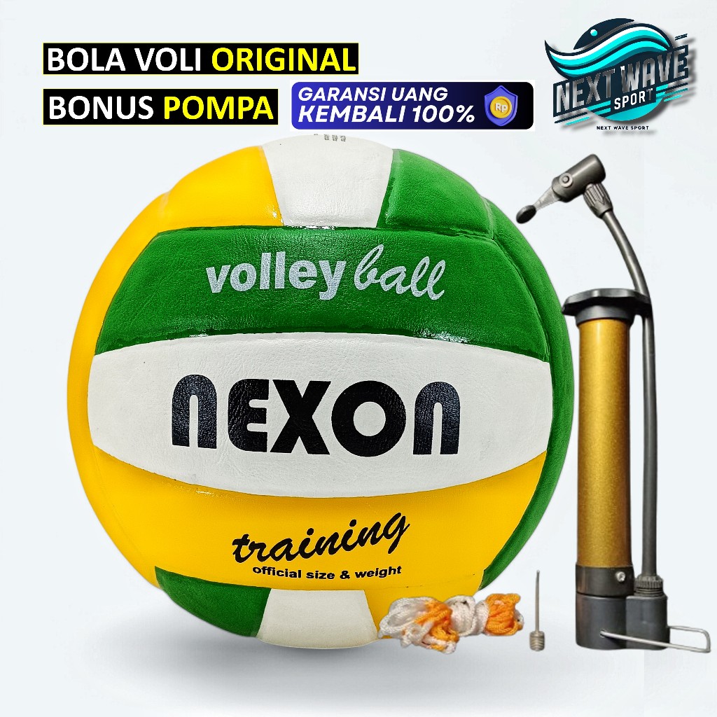 bola voli murah gratis pompa bahan empuk original nexon