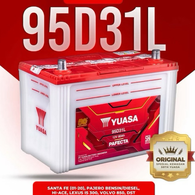 Aki Premium Yuasa 95D31L | Aki Basah Untuk Mobil Innova Reborn dan Pajero Solar (Upgrade)