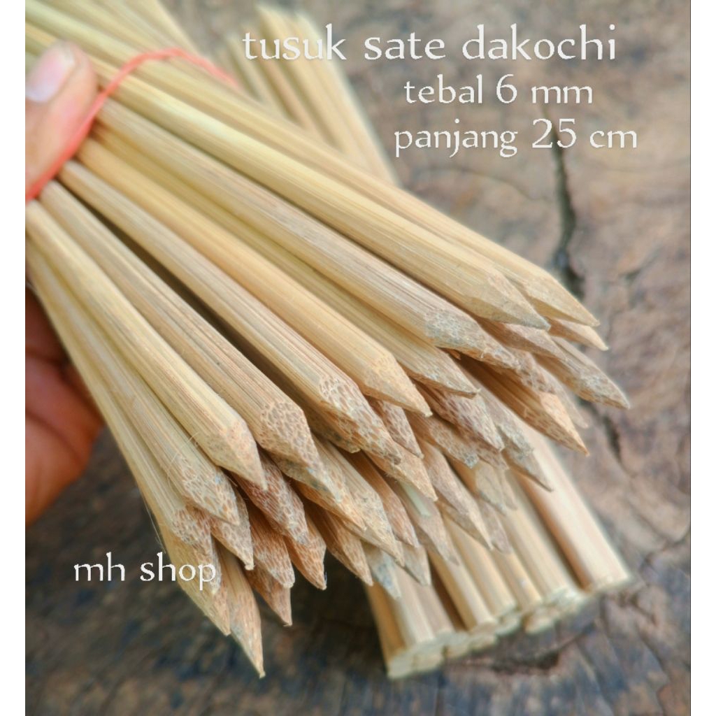 tusuk sate 25 cm tusukan dako chie tusukan corn dog tusuk sate jumbo tebal 6 mm per 50 pcs  tusukan 