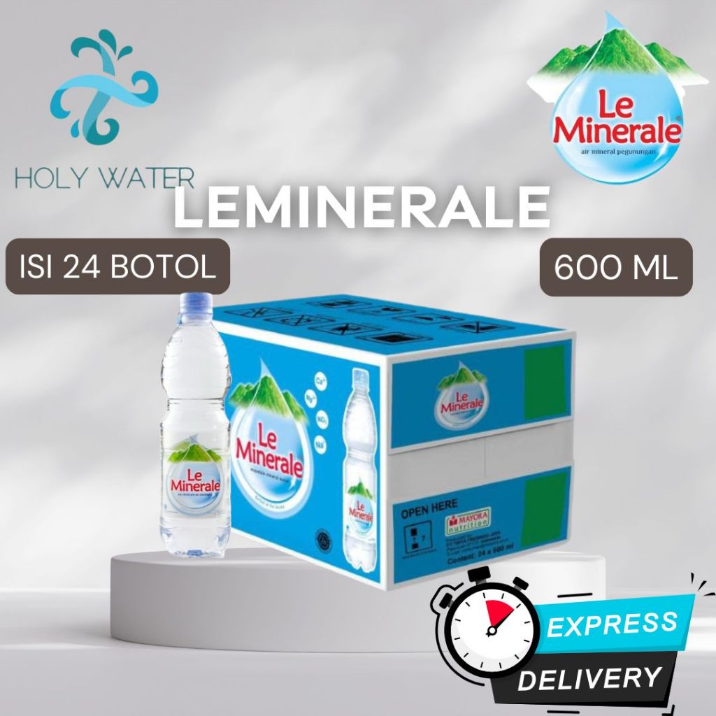 

(INSTANT / SAMEDAY) LEMINERALE 600 DUS ISI 24 BOTOL - READY LEMIN LE minerale GALON 15 LITER, 5L, 3 L, 1500 MILI, 600ML, 330 ML Air Minum Kemasan Botol Minuman