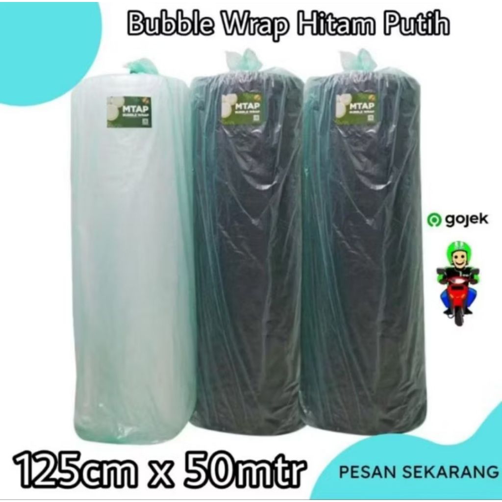

Bubble wrap 125cm x 50mter Hitam Putih MTAP Jamin Tebal kualitas nya