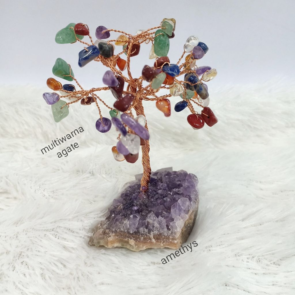 pohon keberuntungan kuarsa kristal batu kuarsa alami