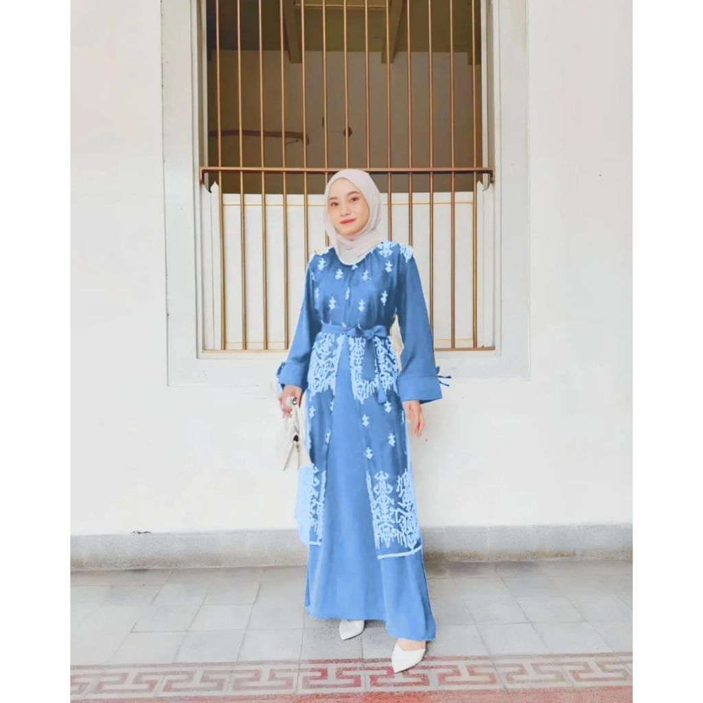 Alexa Dress Silk Mix Tille Brukat Gaun Kondangan Ceruty baby doll mix Gamis Remaja Maxi Pesta Mewah