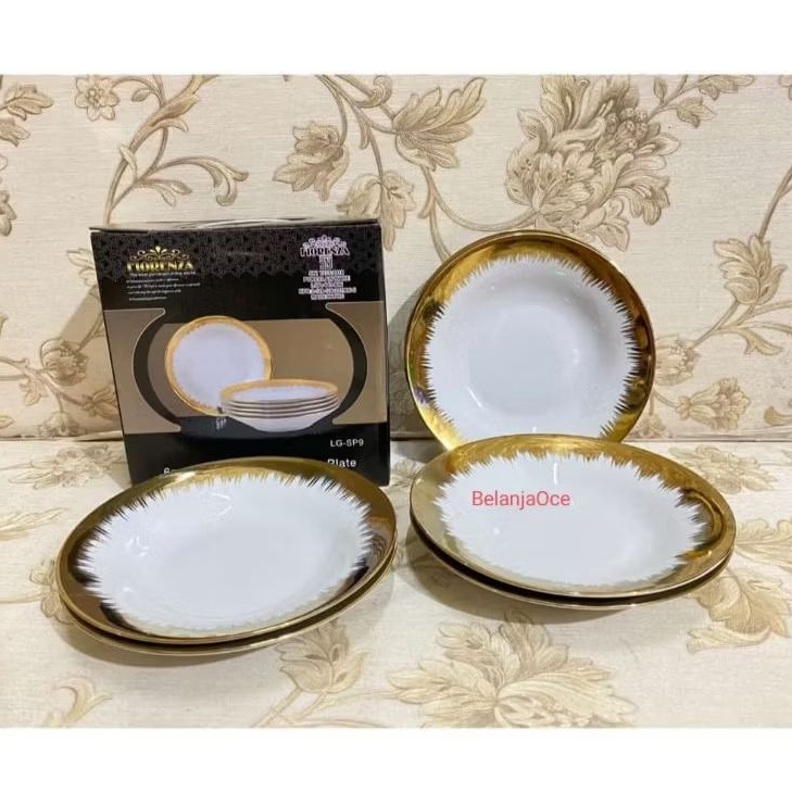 Piring makan Keramik 9 inci Fiorenza [6 Pcs] ORIGINAL