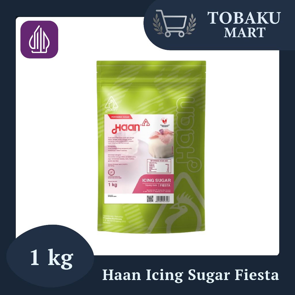 HAAN ICING SUGAR FIESTA 1KG / GULA HALUS PREMIUM UNTUK DEKORASI KUE DAN DONAT / GULA TABUR SIAP PAKA