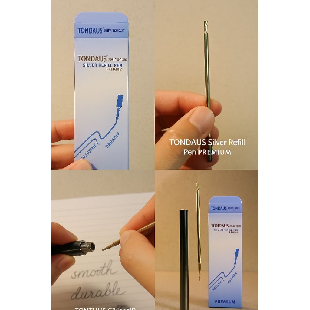 

SILVER PEN TONDAUS - Bolpen Besi Motif Kulit Oscar & Spons Kain