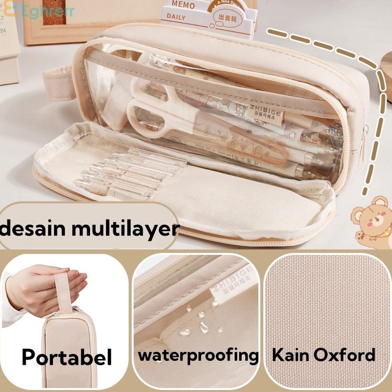 

KODE I96Y Eeghrerr Pencil Cases Large Capacity Pencil Bag Tas Pena Tempat Kotak Pensil Aesthetic