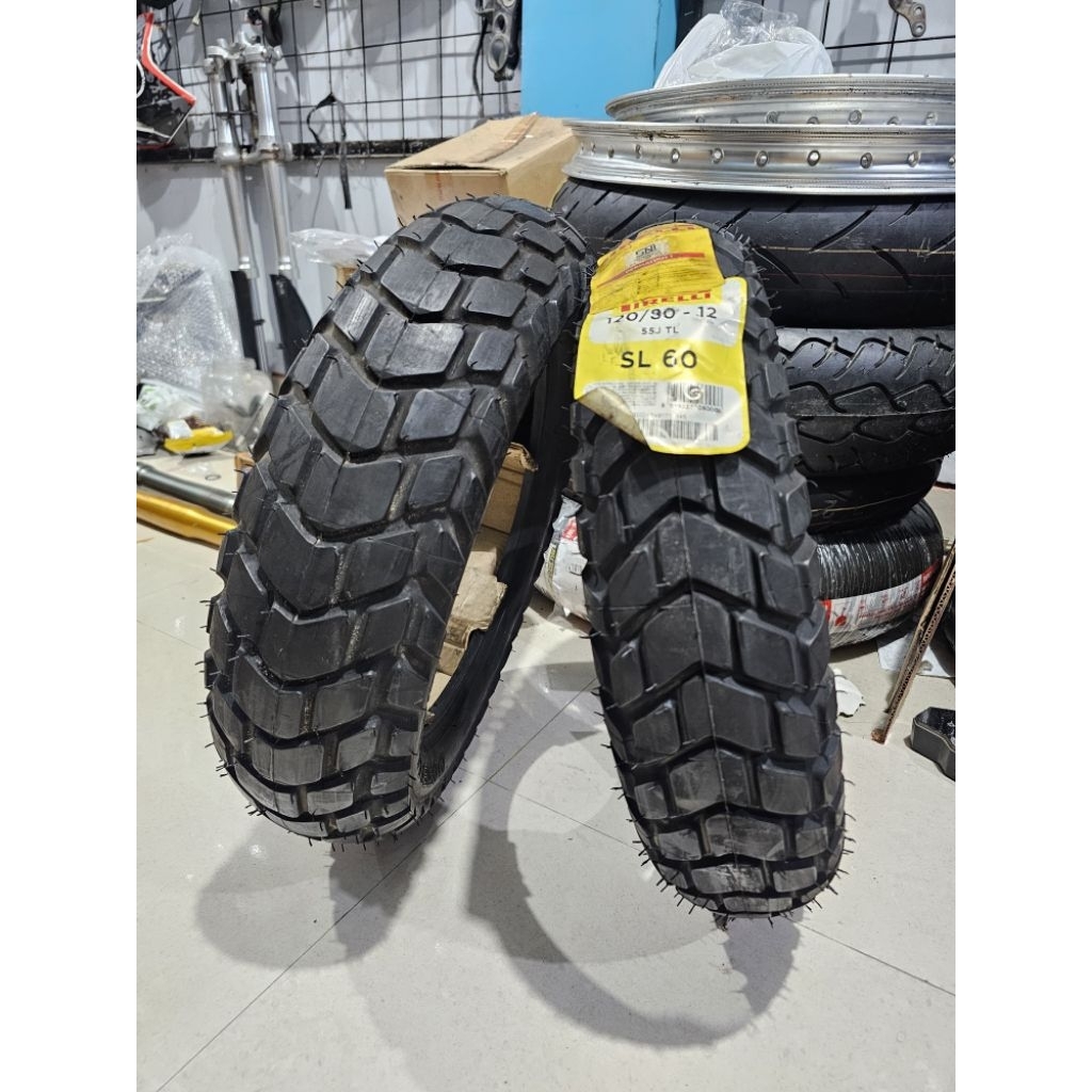 Ban luar pirelli sl 60 120/80 12 dan 130/80 12 stok lama no minus