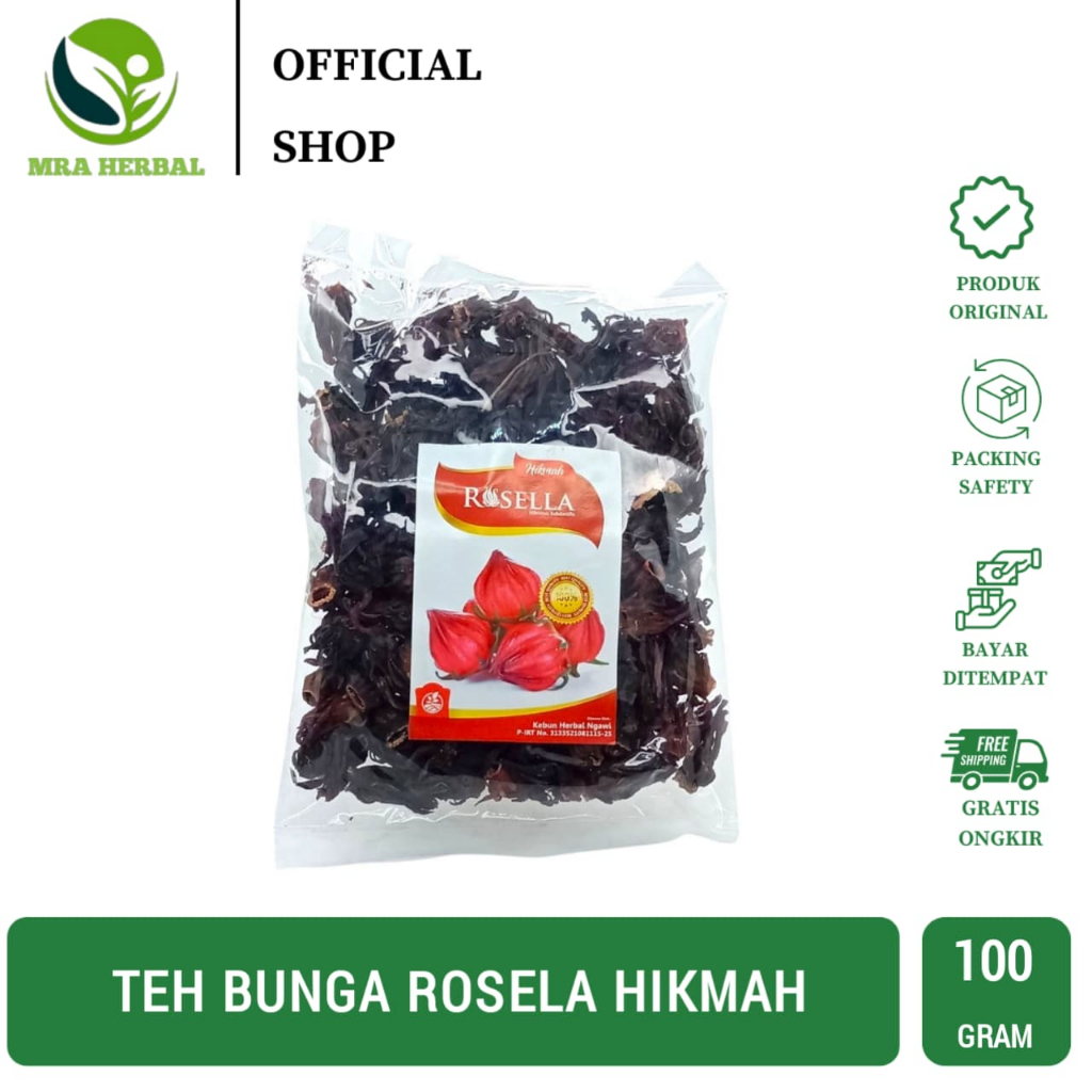

Teh Bunga Rosela Merah I Teh Seduh Rosella Hikmah Isi 100gr