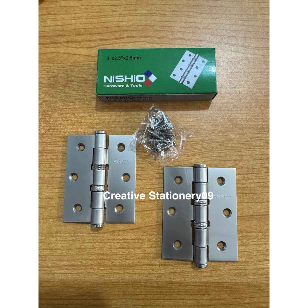 * Engsel Jendela NISHIO 3" SN / Engsel Pintu 3 Lubang NISHIO AXL Silver MURAH