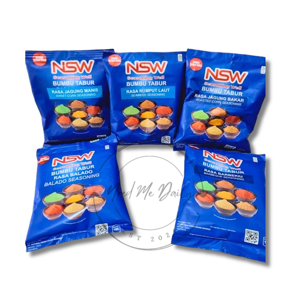 NSW Bumbu Tabur 100gr | Bumbu Tela-tela Kentang Goreng Keripik | Balado Jagung Manis Rumput Laut