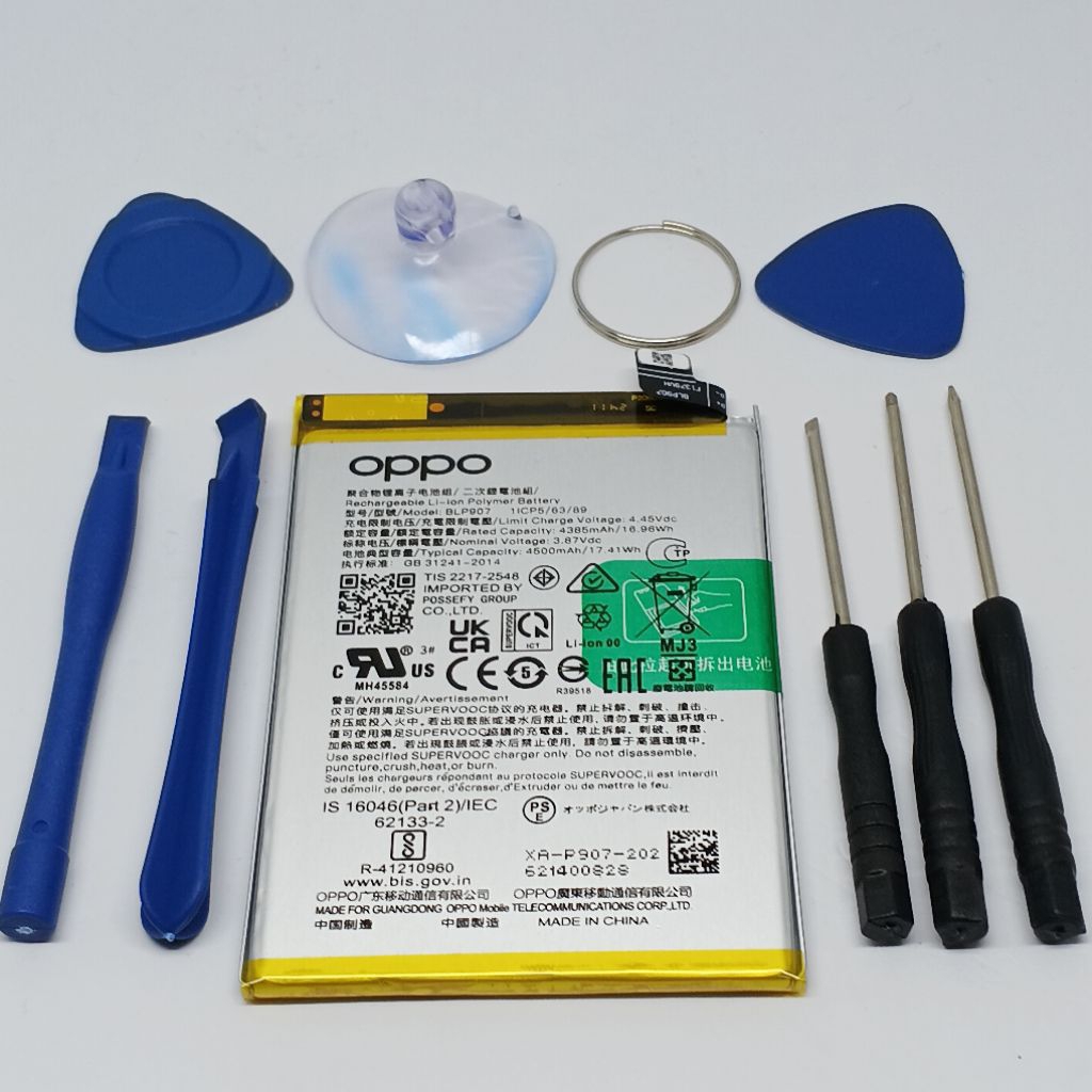 BATREAI BATRE OPPO RENO 8 4G BLP907 ORIGINAL BONUS OBENG HP