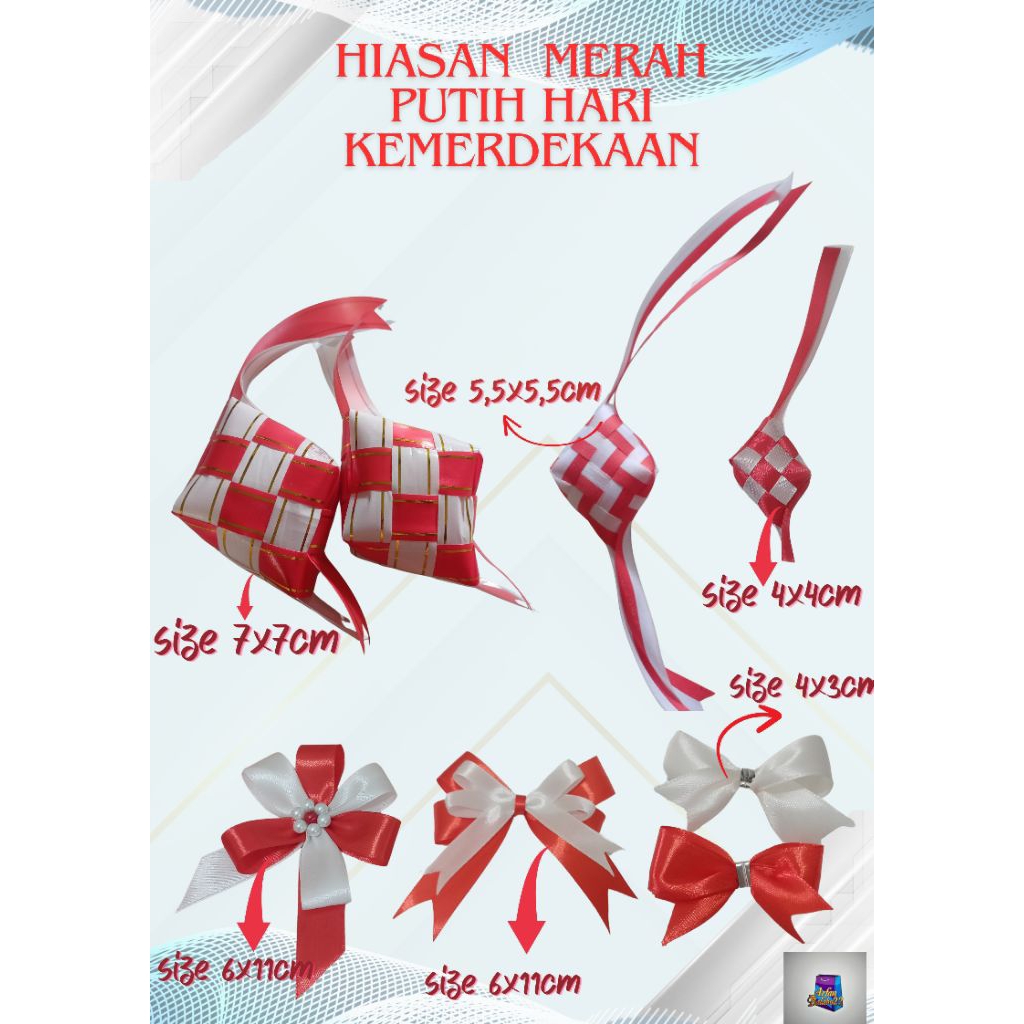 

Hiasan Merah Putih Hari Kemerdekaan/Ketupat pita jepang/Pita Satin jadi