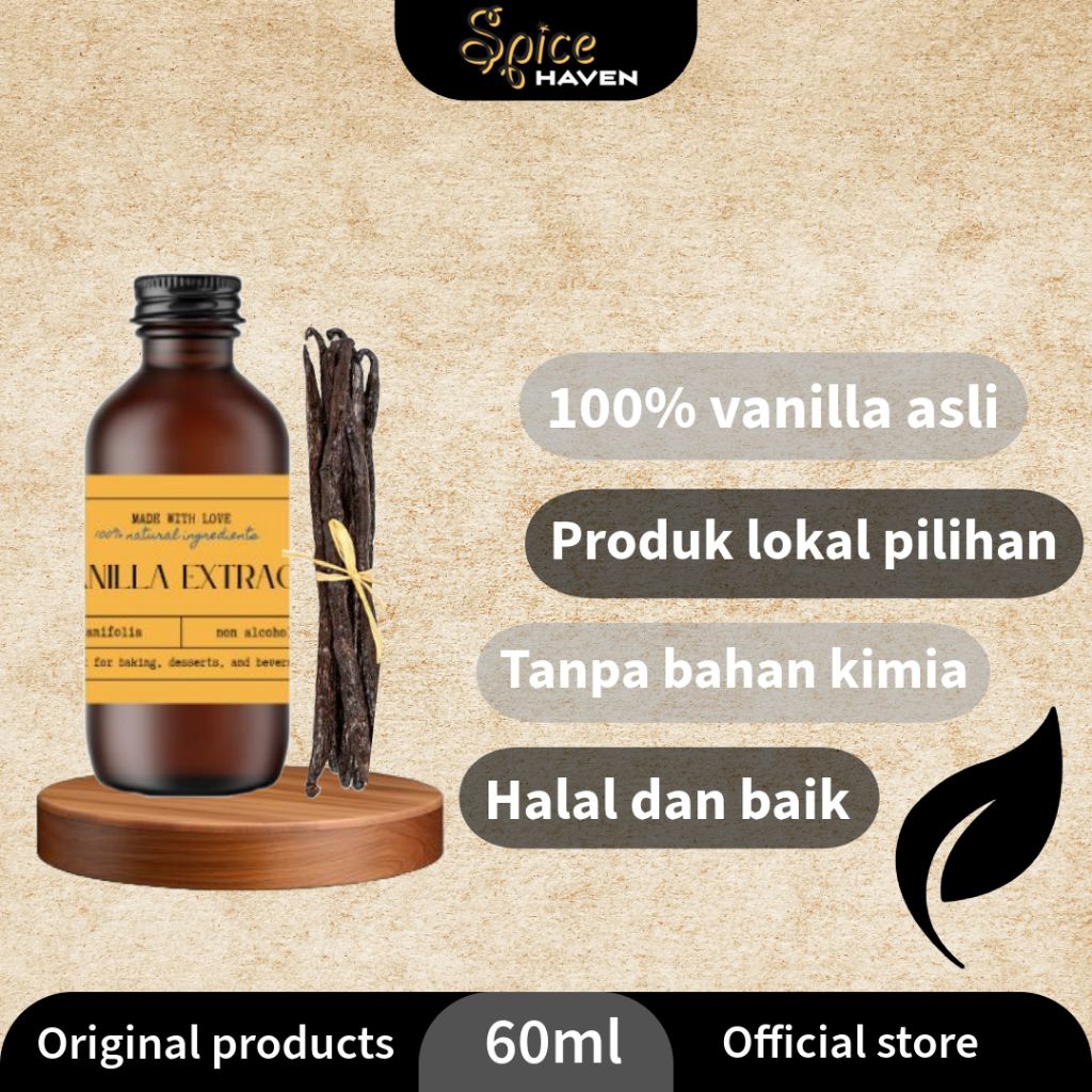 

60ML VANILLA EXTRACT HALAL (NON ALKOHOL)/ PERISA VANILLA ALAMI ORGANIK/VANILLA EXTRACT ALAMI/VANILLA HALAL