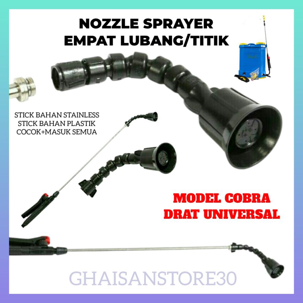 Nozzle Lubang Empat Untuk Knapsack Sprayer Elektrik CBA Dan DGW Model COBRA
