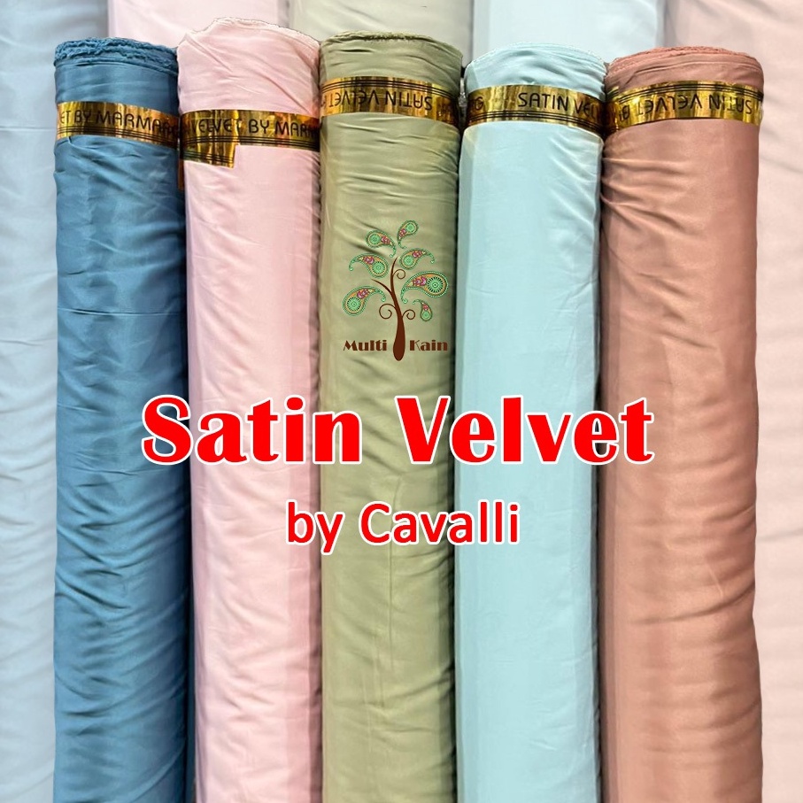 KODE U86Y Bahan Kain Satin saten Velvet by roberto cavalli Polos bridesmaid Grosir 1 Roll 5 yard
