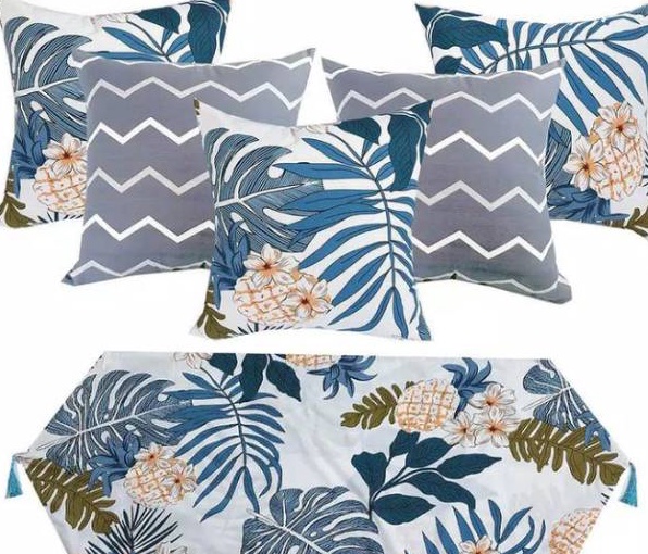 Flash Sale  SATU SET 5 SARUNG BANTAL SOFA 1 TAPLAK MEJA untuk sofa ruang tamu