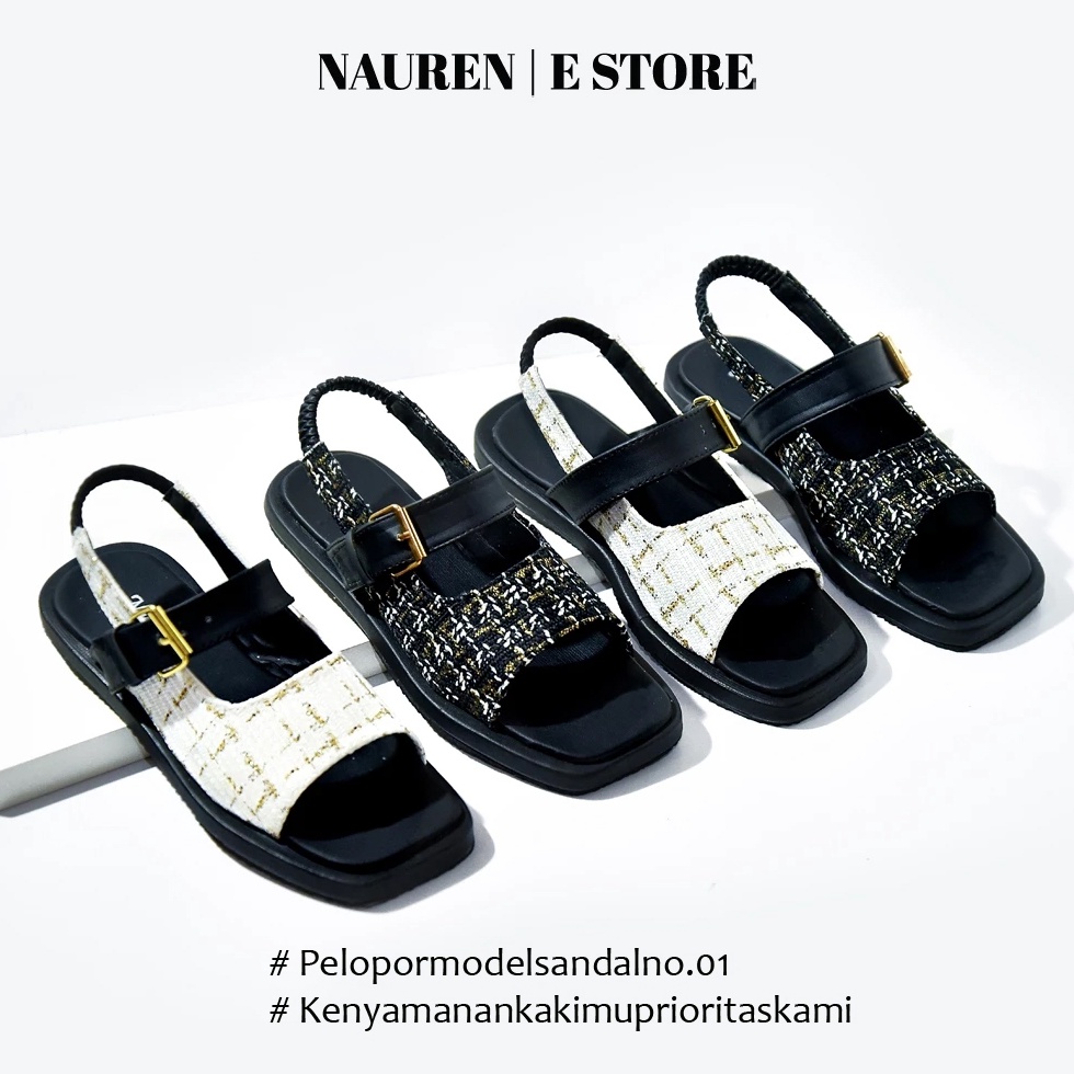 KODE D36V Wica Sendal Wedges Sandal platform Wanita kekinian Rajut Gesper model Trendy