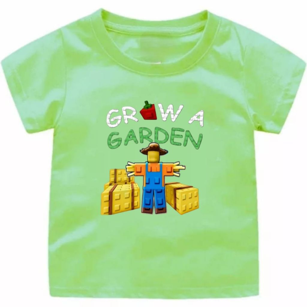 kaos atasan anak Laki-laki dan perempuan anak dan dewasa motif Roblox Grow A Garden 2 //kaos anak