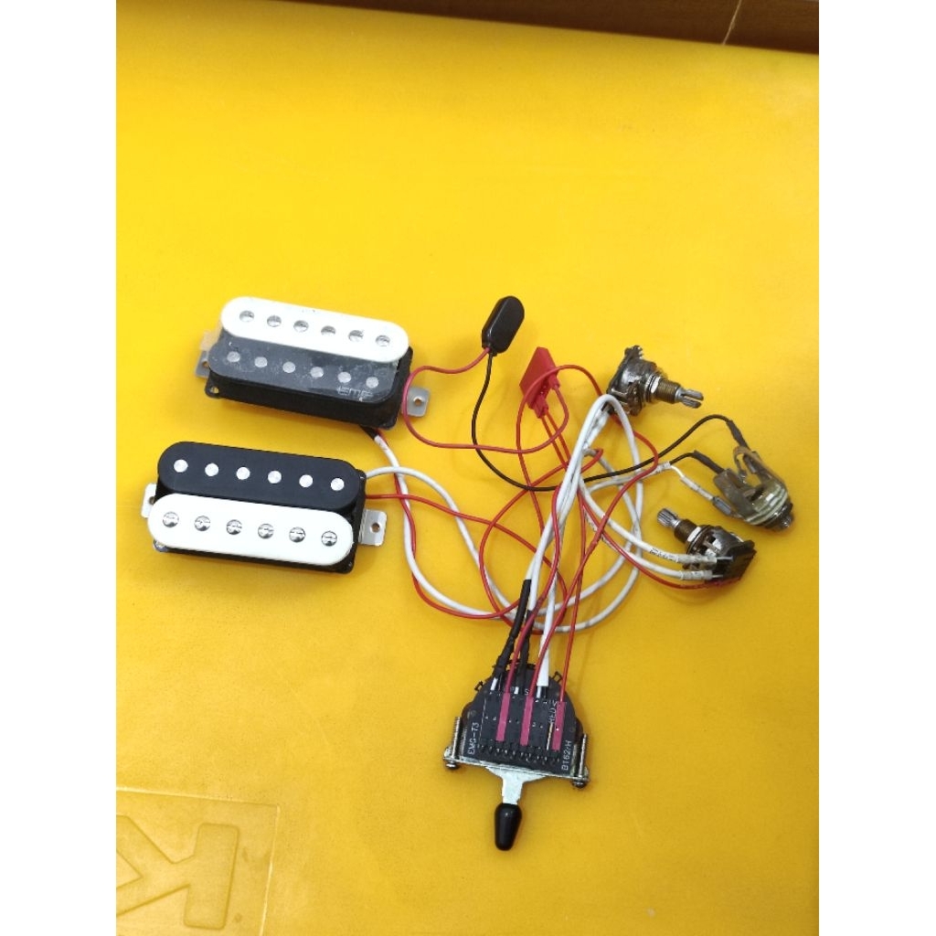 pickup gitar EMG retroactive set wiring solderless