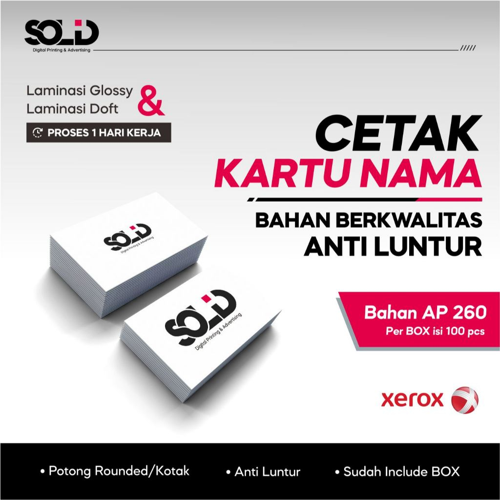 

Cetak Kartu Nama Murah Berkualitas | 1 Sisi / 2 Sisi | 1 Hari Jadi