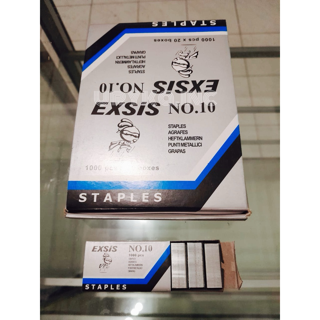 

Isi staples EXSIS no.10 isi 20box atau 20.000 pcs