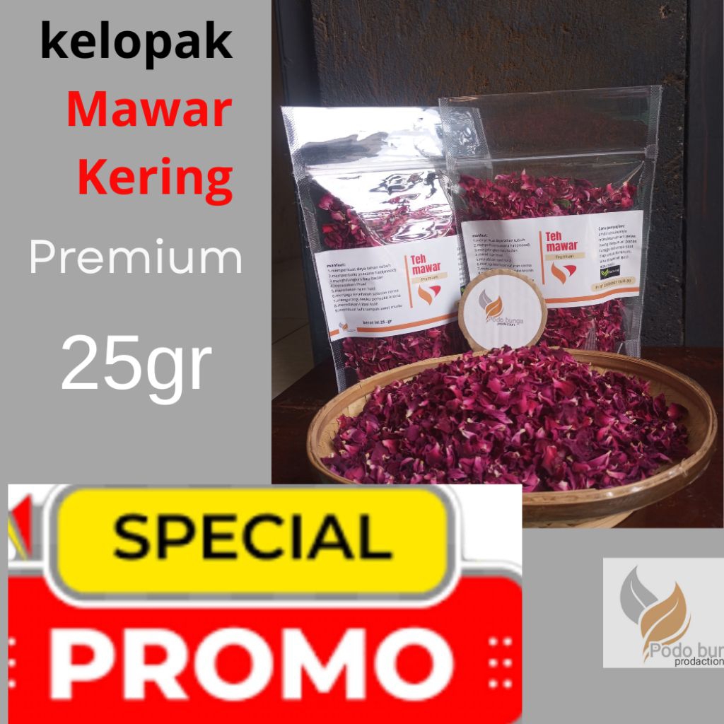 

PROMO 25g kelopak bunga mawar kering,dried rose PREMIUM.