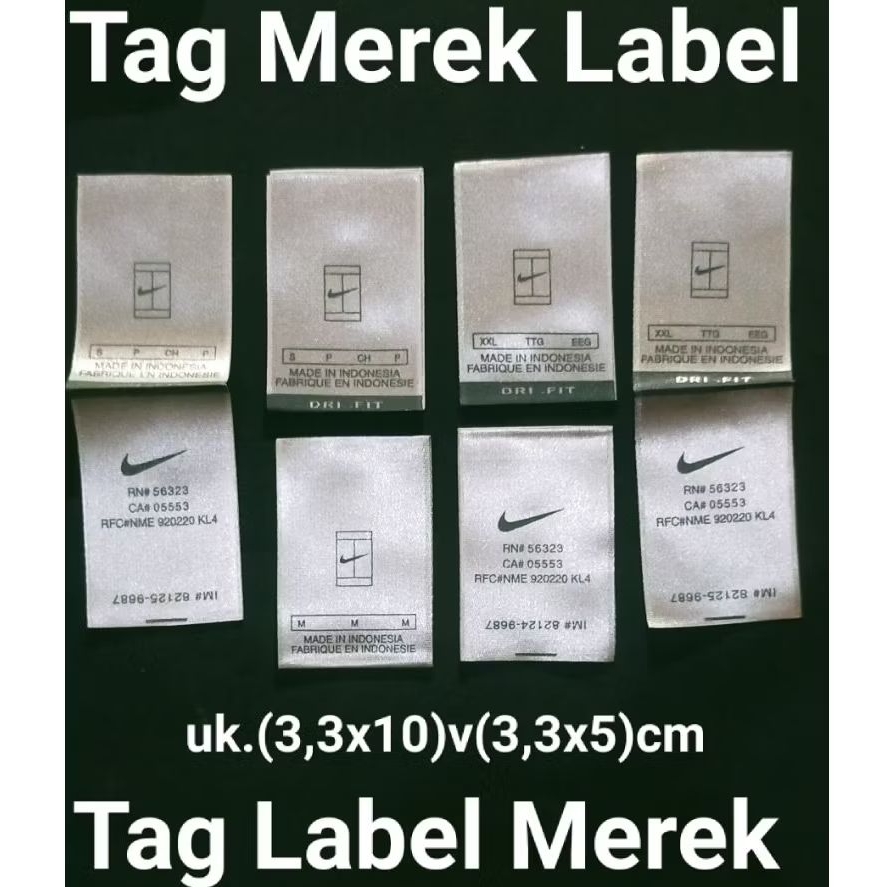 

label merek brand label (main size misc) tag Nike✓