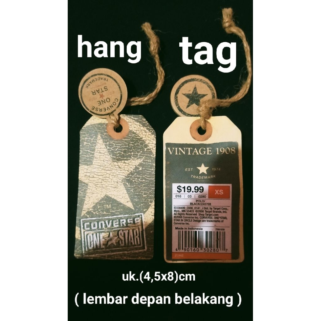

label merek brand (hang tag) tag converse