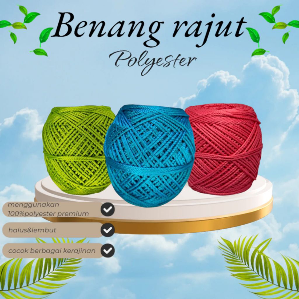 Benang Rajut Polyester D27 Kilap & Doop