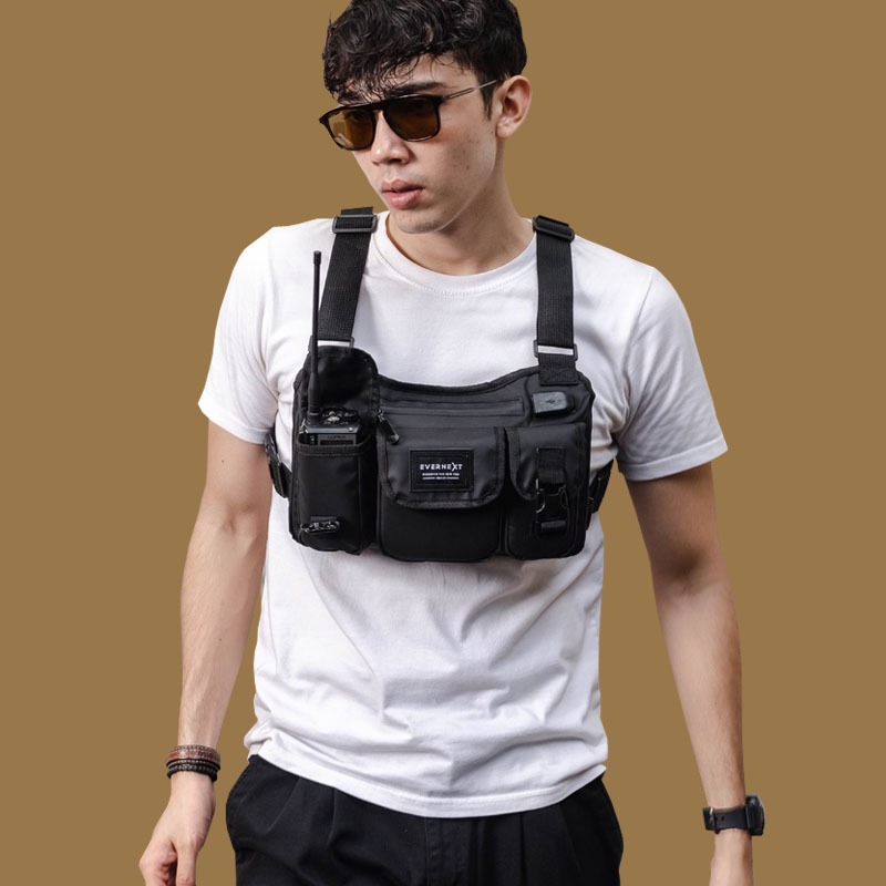 TerlariisChest Bag Rig Tas Dada Multifungsi Biker Motor Waterproof Waist Bag Tas Dada Chest Bag Ches