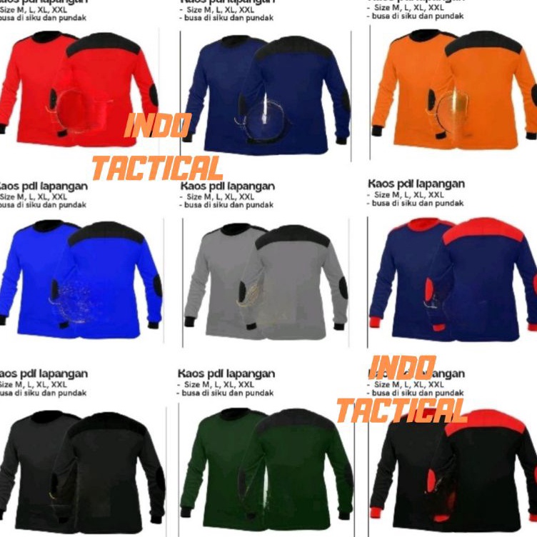 Bisa Cod  Grosir Baju Kaos Lapangan PDL Lapangan Polos Pelindung siku busa Termurah Baju Kaos PDL La