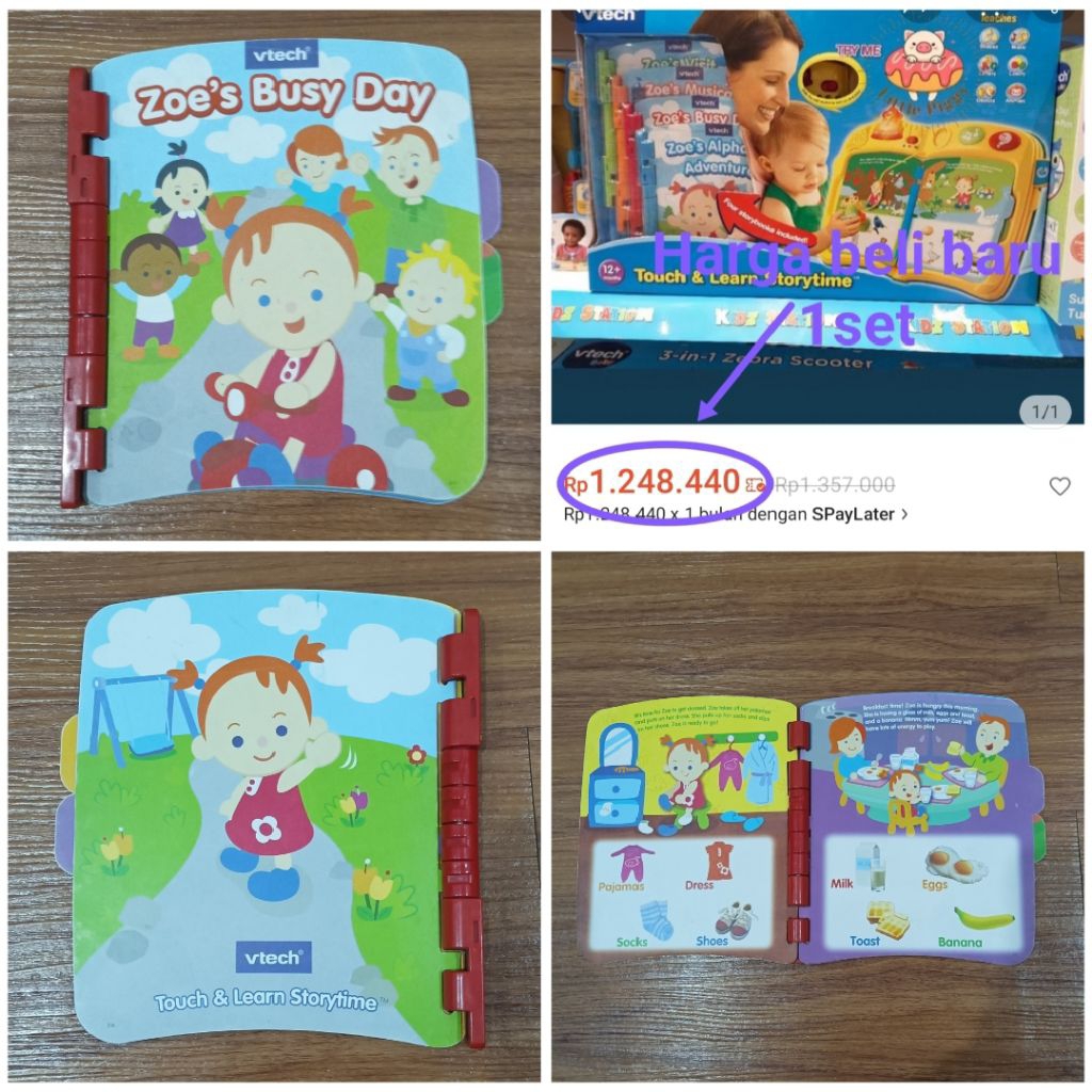Vtech book touch & learn storytime zoe's busy day buku elektronik buku anak bahasa inggris