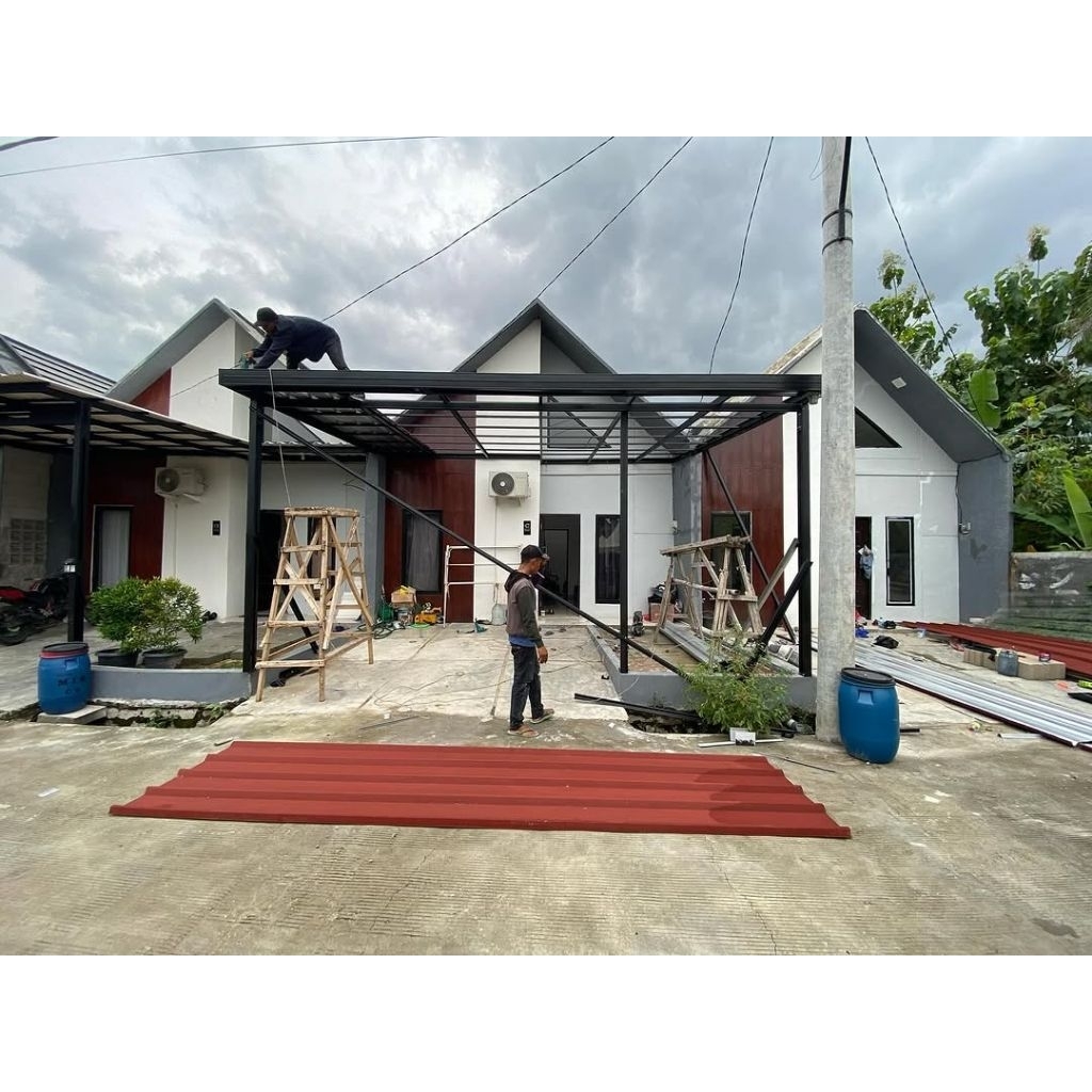 kanopi outdoor /rumah atap alderon minimalis ukuran castem