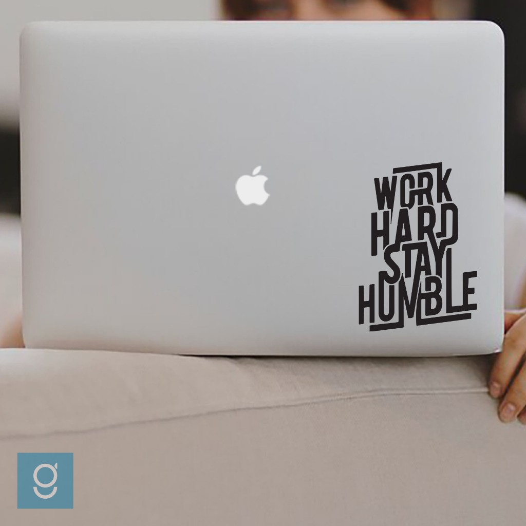 

Stiker Work Hard Stay Humble Cutting Sticker Custom Dekorasi Laptop