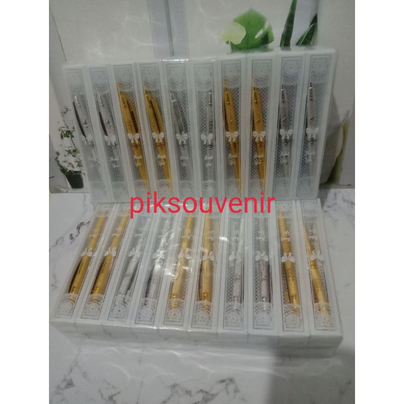 

KODE F99S Isi 1 Pcs Souvenir Pulpen Emas Perak Kemas Mika Pulpen Gold dan Silver Pen Gold Silver
