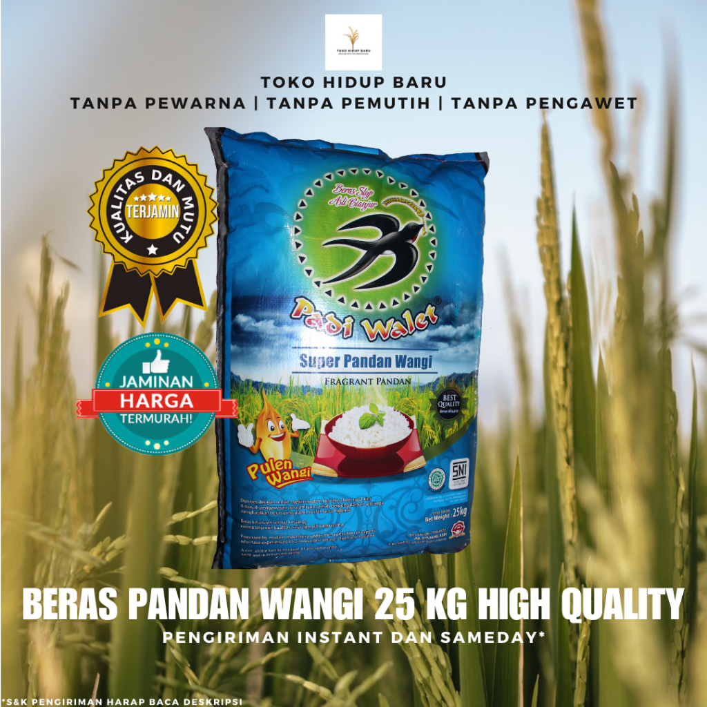 

BERAS PANDAN WANGI CIANJUR WALET BIRU 25 KG SUPER