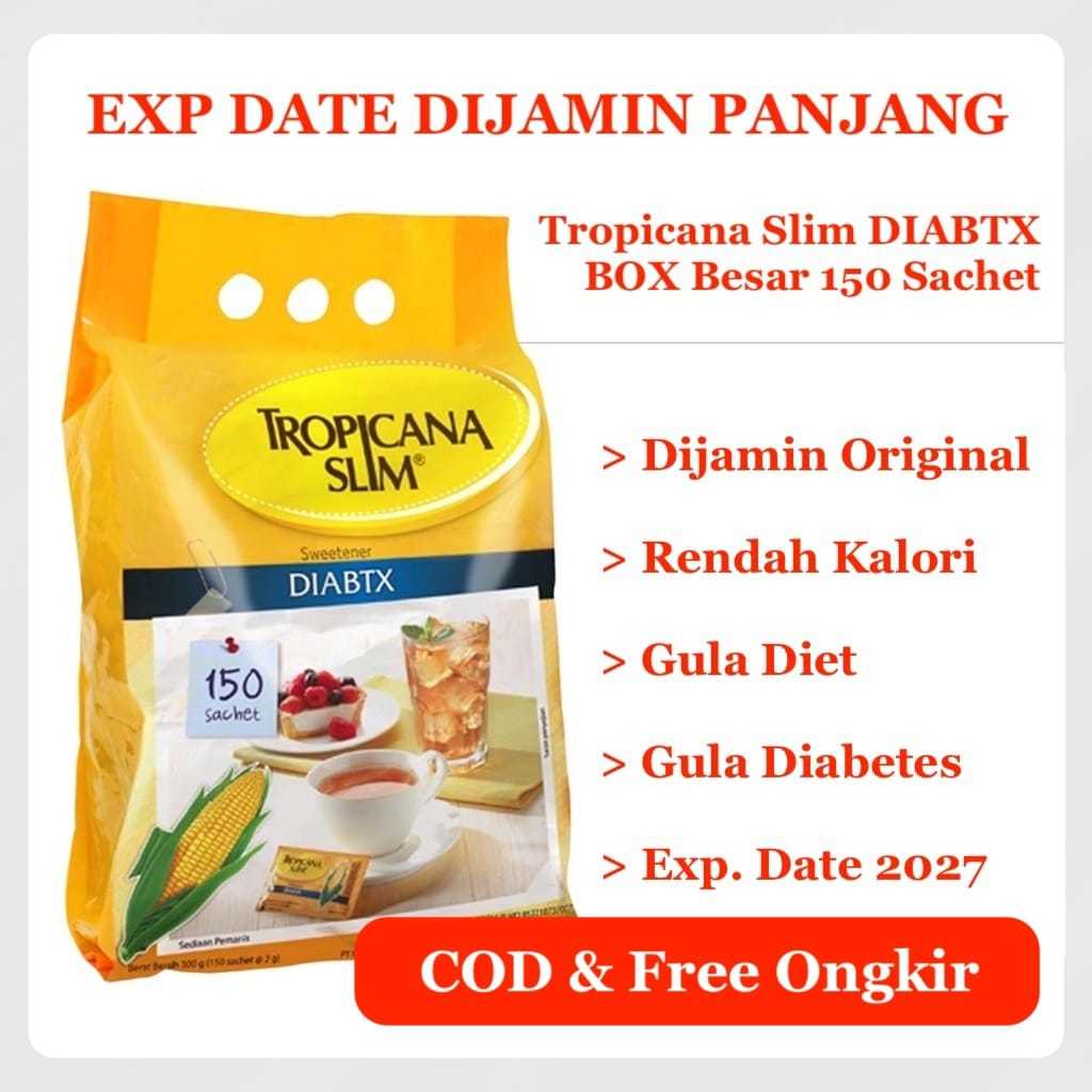 

Gula Tropicana Slim Diabtx Diabetix Per Box 150 Sachet / Promo Termurah Gula Diabetes