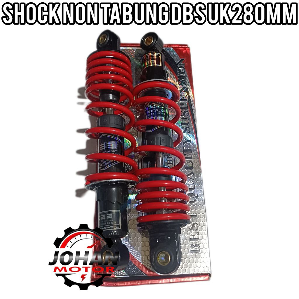 SHOCK NON TABUNG DBS 280MM SKOK NON TABUNG DBS 280MM BLACK RED TERMURAH SESURABAYA